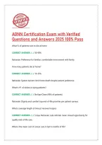AONN Certification Exam with Verified &NewLine;Questions and Answers 2025-2026 100&percnt; Pass