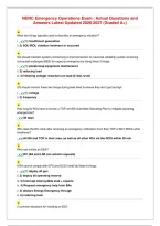 NERC Emergency Operations Exam &vert; Actual Questions and&NewLine;Answers Latest Updated 2026&sol;2027 &lpar;Graded A&plus;&rpar;