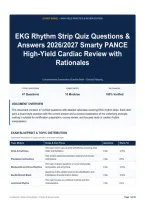 EKG Rhythm Strip Quiz Questions & Answers 2026&sol;2027 Smarty PANCE High-Yield Cardiac Review with Rationales