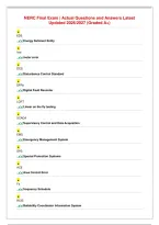 NERC Final Exam &vert; Actual Questions and Answers Latest&NewLine;Updated 2026&sol;2027 &lpar;Graded A&plus;