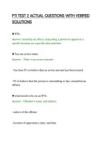 PTI TEST 2 ACTUAL QUESTIONS WITH VERIFIED&NewLine;SOLUTIONS