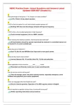 NERC Practice Exam &vert; Actual Questions and Answers Latest&NewLine;Updated 2026&sol;2027 &lpar;Graded A&plus;&rpar;