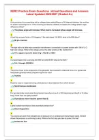 NERC Practice Exam Questions &vert; Actual Questions and Answers&NewLine;Latest Updated 2026&sol;2027 &lpar;Graded A&plus;&rpar;