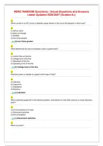NERC RANDOM Questions &vert; Actual Questions and Answers&NewLine;Latest Updated 2026&sol;2027 &lpar;Graded A&plus;&rpar;