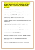 CCMA PRACTICE TEST ACTUAL EXAM &lbrack;QUESTION 1- 200&rsqb; AND &NewLine;ANSWERS UPDATED 2026&sol;2027&vert; 100&percnt; VERIFIED&vert;DETAILED &NewLine;RATIONALES &ndash;PASS GUARANTEED A&plus; GRADED &vert;INSTANT &NewLine;DOWNLOAD