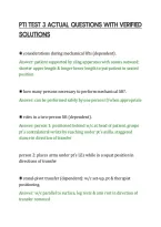 PTI TEST 3 ACTUAL QUESTIONS WITH VERIFIED&NewLine;SOLUTIONS&NewLine;