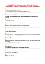 NERC SOS Pre-Assessment Exam &lpar;2026&sol;2027&rpar; &vert; Actual&NewLine;Questions and Answers Latest Updated 2026&sol;2027 &lpar;Graded A&plus;&rpar;