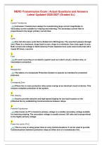 NERC-Transmission Exam &vert; Actual Questions and Answers&NewLine;Latest Updated 2026&sol;2027 &lpar;Graded A&plus;&rpar;