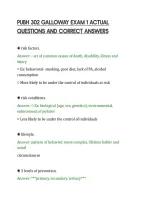 PUBH 302 GALLOWAY EXAM 1 ACTUAL&NewLine;QUESTIONS AND CORRECT ANSWERS