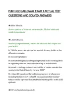 PUBH 302 GALLOWAY EXAM 1 ACTUAL TEST&NewLine;QUESTIONS AND SOLVED ANSWERS&NewLine;
