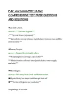 PUBH 302 GALLOWAY EXAM 1&NewLine;COMPREHENSIVE TEST PAPER QUESTIONS&NewLine;AND SOLUTIONS&NewLine;