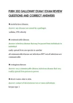 PUBH 302 GALLOWAY EXAM 1 EXAM REVIEW&NewLine;QUESTIONS AND CORRECT ANSWERS