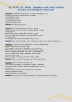 ULL ECON 528 - FINAL &vert; Questions with 100&percnt; Verified&NewLine;Answers &vert; Latest Update 2026&sol;2027