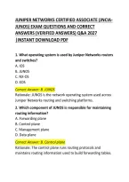 JUNIPER NETWORKS CERTIFIED ASSOCIATE &lpar;JNCIA-JUNOS&rpar; EXAM QUESTIONS AND CORRECT ANSWERS