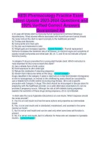 HESI Pharmacology Practice Exam Latest Update 2023-2024 Questions &vert; Study Guide & Practice Test