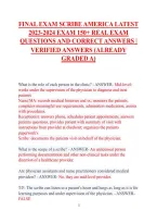 Final Exam Scribe America Latest 2023 &vert; Medical Scribe Practice Questions & Study Guide