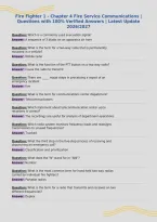 Fire Fighter 1 - Chapter 4 Fire Service Communications &vert;&NewLine;Questions with 100&percnt; Verified Answers &vert; Latest Update&NewLine;2026&sol;2027