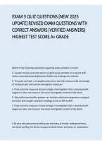 Exam 3 Quiz Questions &ndash; New 2025 Update &vert; Revised Exam Questions & Correct Answers