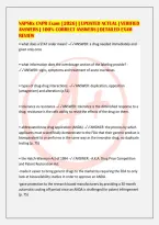 NAPSRx CNPR Exam &lbrack;2026&rsqb; &vert; UPDATED ACTUAL &vert; VERIFIED&NewLine;ANSWERS &vert; 100&percnt; CORRECT ANSWERS &vert; DETAILED EXAM&NewLine;REVIEW