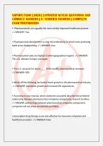 NAPSRX EXAM &lbrack;2026&rsqb; &vert; UPDATED ACTUAL QUESTIONS AND&NewLine;CORRECT ANSWERS &vert; A&plus; VERIFIED ANSWERS &vert; COMPLETE&NewLine;EXAM PREPARATION