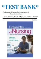 Test Bank for Fundamentals of Nursing&colon; The Art and Science of Person-Centered Care&comma; 9th Edition  by Carol R&period; Taylor&comma; Pamela B&period; Lynn&comma; and Jennifer L&period; Bartlett &vert;&vert; ISBN&colon; 9781496362179 &vert;&vert; Verified Feedback & Recently Updated Version &lbrace;JUST RELEASED&rcub;