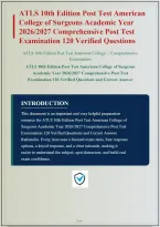 ATLS 10TH EDITION POST TEST AMERICAN COLLEGE OF SURGEONS ACADEMIC YEAR 2026 2027 COMPREHENSIVE POST TEST QUESTIONS AND CORRECT ANSWERS WITH RATIONALES&vert; INSTANT DOWNLOAD