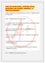 AAPC CPC EXAM &lbrack;2026&rsqb; &vert; UPDATED ACTUAL&NewLine;QUESTIONS AND CORRECT ANSWERS &vert; A&plus;&NewLine;VERIFIED ANSWERS &vert;