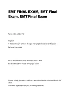 EMT Final Exam &vert; Practice Questions&comma; Correct Answers & Comprehensive Study Guide