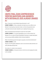 CBSPD FINAL EXAM COMPREHENSIVE &NewLine;VERIFIED QUESTIONS AND ANSWERS &NewLine;WITH RATIONALES 2025 ALREADY GRADED &NewLine;A&plus;