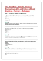 ACS Analytical Chemistry -Question &NewLine;Practice Exam 2026&ndash;2027 Study Edition &vert; &NewLine;Questions &plus; Answers &plus; Rationales 