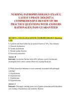 Nursing Pathophysiology Exam 1&vert; Latest Update &NewLine;2026&vert;2027&vert;A Comprehensive Review of 300 &NewLine;Practice Questions with Answers Rationales&vert; Pass &NewLine;Guaranteed 