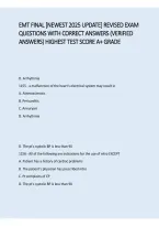 EMT Final &ndash; Newest 2025 Update &vert; Revised Exam Questions with Correct Answers
