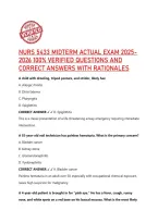 NURS 5433 MIDTERM ACTUAL EXAM 2025&NewLine;2026 100&percnt; VERIFIED QUESTIONS AND &NewLine;CORRECT ANSWERS WITH RATIONALES 