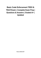 Basic Code Enforcement TEEX & TDLR &vert; Latest Exam Questions & Verified Answers &vert; Grade A&plus; &vert; 2026&sol;2027&NewLine;