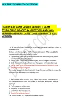 HESI RN EXIT EXAM LEGACY VERSION 2&period; EXAM  &NewLine;STUDY GUIDE&period; GRADED A&plus;&period; QUESTIONS AND 100&percnt;  &NewLine;VERIFIED ANSWERS&period; LATEST 2025&sol;2026 UPDATE 100&percnt; &NewLine;VERIFIED