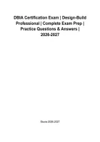 DBIA Certification Exam Prep &vert; Latest Design-Build Professional Questions & Verified Answers &vert; Grade A&plus; &vert; 2026&sol;2027&NewLine;