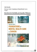 TEST BANK FOR Morrison-Valfre&rsquo;s Foundations of Mental Health Care in Canada&comma; 1e 1st Edition by Boris Bard&comma; Eric MacMullin ISBN&colon;978-1771722339 COMPLETE GUIDE ALL CHAPTERS COVERED 100&percnt; VERIFIED A&plus; GRADE ASSURED&excl;&excl;&excl;&excl;&excl; NEW LATEST UPDATE&excl;&excl;&excl;&excl;&excl;