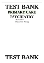 Primary Care Psychiatry 3rd Edition &ndash; Complete Test Bank &vert; Questions&comma; Answers & Rationales&NewLine;