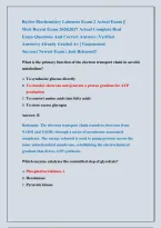 Baylor Biochemistry Lahousse Exam 2 Actual Exam &vert;&vert;               &NewLine;Most Recent Exam 2026&vert;2027 Actual Complete Real                &NewLine;Exam Questions And Correct Answers &lpar;Verified                    &NewLine;Answers&rpar; Already Graded A&plus; &vert; Guaranteed                  