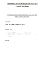 Evidence-Based Practice for Nurses 4th Edition &ndash; Complete Test Bank &vert; Nursing Questions&comma; Answers & Rationales&NewLine;