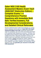 Galen NSG 3160 Health Assessment Mastery Exam Vault &vert; Exams 1&ndash;4 Comprehensive Q&As &lpar;2026&sol;2027&rpar;