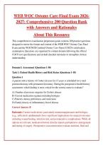 WEB WOC Ostomy Care Final Exam 2026-2027&colon; Comprehensive 200 Question Bank with Answers and Rationales&NewLine;About This Resource&NewLine;