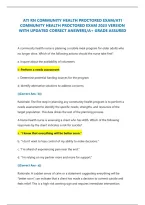 ATI RN COMMUNITY HEALTH PROCTORED EXAM&sol;ATI COMMUNITY HEALTH PROCTORED EXAM 2023 VERSION WITH UPDATED CORRECT ANSWERS&sol;A&plus; GRADE ASSURED