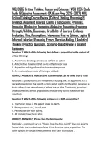 WGU D265 Critical Thinking&colon; Reason and Evidence &vert; WGU D265 Study Guide & Objective Assessment &lpar;OA&rpar; Exam Prep 2026&ndash;2027 &vert; WGU Critical Thinking Course Review &vert; Critical Thinking&comma; Reasoning & Evidence&comma; Argument Analysis&comma; Claims & Conclusions&comma; Premises&comma; Dedu