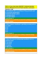 FDNY S-11 Exam Study Guide 2026&sol;2027 &vert; Residential Sprinkler &NewLine;Systems&comma; NFPA Requirements & Practice Questions and answers  