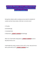 ServSafe Manager Exam Latest 2026&sol;2027 &NewLine;Questions and Correct Detailed Answers &NewLine;Already Graded A&plus;