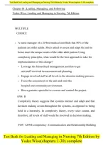 Leading and Managing in Nursing 7th Edition Test Bank by Yoder-Wise Chapters 1-30