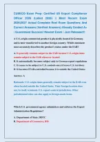 CUSECO &vert; CERTIFIED U&period;S&period; EXPORT COMPLIANCE OFFICER EXAMS &vert;&vert; MOST RECENT EXAMS 2026&vert;2027