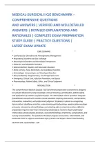 MEDICAL-SURGICAL II CJE BENCHMARK &ndash; &NewLine;COMPREHENSIVE QUESTIONS &NewLine;AND ANSWERS &vert; VERIFIED AND WELLDETAILED &NewLine;ANSWERS &vert; DETAILED EXPLANATIONS AND &NewLine;RATIONALES &vert; COMPLETE EXAM PREPARATION &NewLine;STUDY GUIDE &vert; PRACTICE QUESTIONS &vert; &NewLine;LATEST EXAM UPDATE 