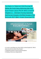 Test Bank For Maternal-Child Nursing 6th &NewLine;Edition By Emily Slone Mckinney Msn Rn C &NewLine;Susan Rowen James Phd Rn With Complete &NewLine;Chapters &lpar;1 &ndash; 55&rpar; Exam Practice Questions &NewLine;And Correct Answers &lpar;Verified Answers&rpar; Plus &NewLine;Rationale 2027 Q&A&vert; Instant Download P